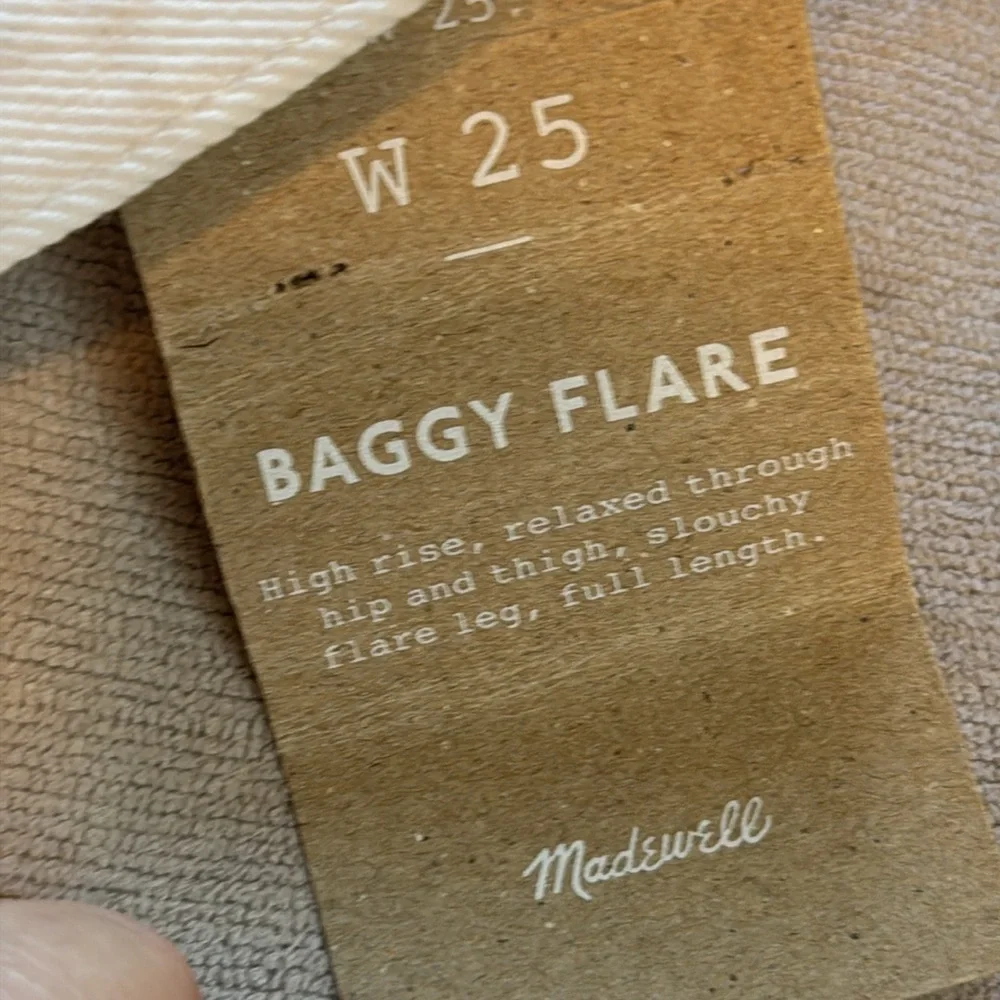 Baggy flare jeans in tile white sz 25 - Picture 4 of 11